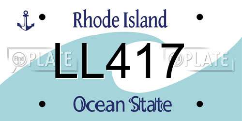 LL417 Rhode Island License Plate