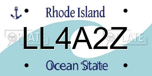 LL4A2Z Rhode Island License Plate