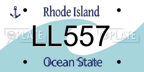 LL557 Rhode Island License Plate