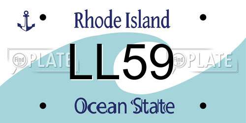 LL59 Rhode Island License Plate