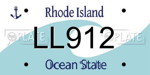 LL912 Rhode Island License Plate