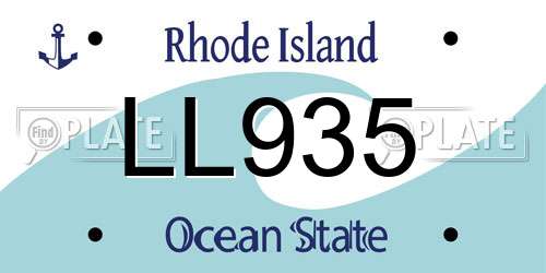 LL935 Rhode Island License Plate