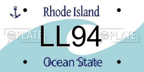 LL94 Rhode Island License Plate