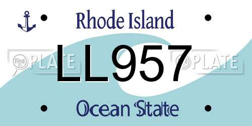 LL957 Rhode Island License Plate