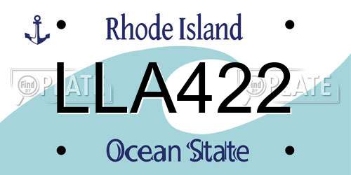 LLA422 Rhode Island License Plate