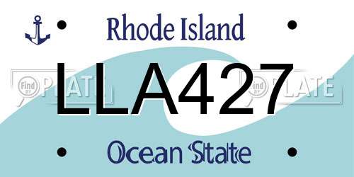 LLA427 Rhode Island License Plate