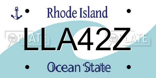 LLA42Z Rhode Island License Plate