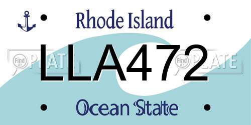 LLA472 Rhode Island License Plate