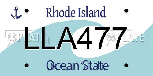 LLA477 Rhode Island License Plate