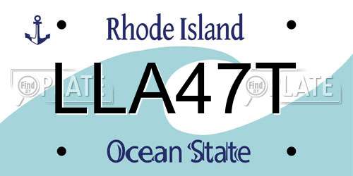 LLA47T Rhode Island License Plate