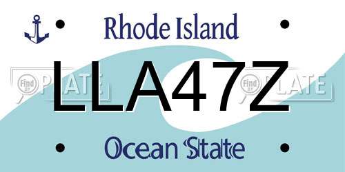 LLA47Z Rhode Island License Plate