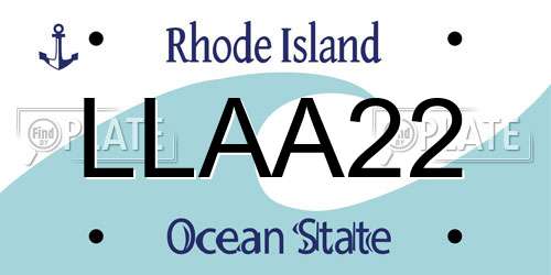 LLAA22 Rhode Island License Plate
