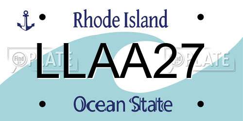LLAA27 Rhode Island License Plate