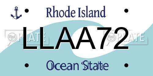 LLAA72 Rhode Island License Plate