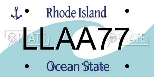 LLAA77 Rhode Island License Plate