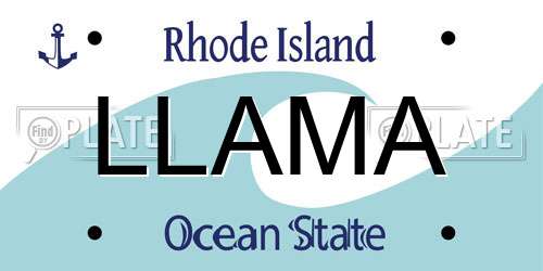 LLAMA Rhode Island License Plate