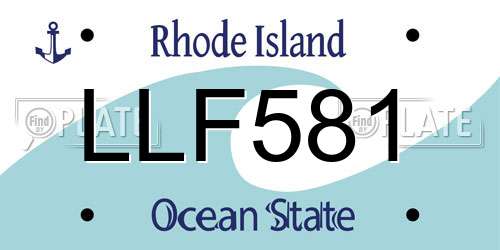 LLF581 Rhode Island License Plate