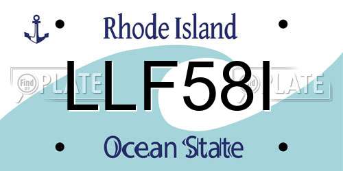 LLF58I Rhode Island License Plate