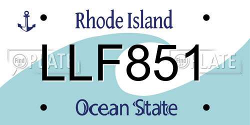LLF851 Rhode Island License Plate
