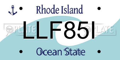LLF85I Rhode Island License Plate