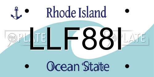 LLF88I Rhode Island License Plate