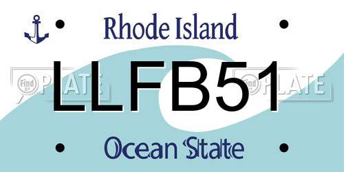 LLFB51 Rhode Island License Plate