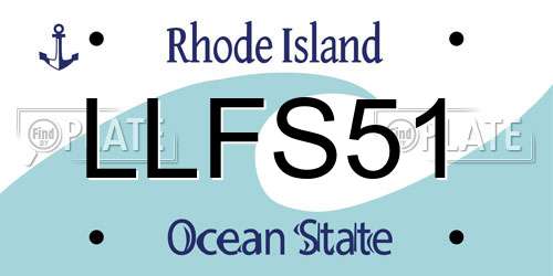 LLFS51 Rhode Island License Plate
