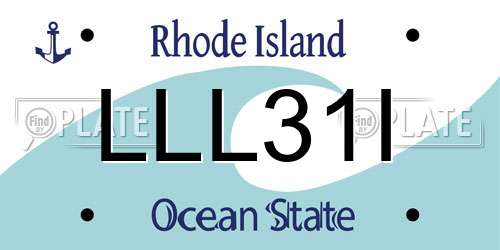 LLL31I Rhode Island License Plate