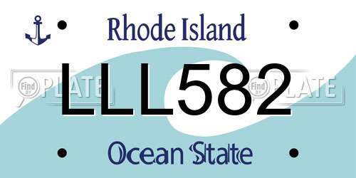 LLL582 Rhode Island License Plate