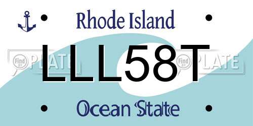 LLL58T Rhode Island License Plate