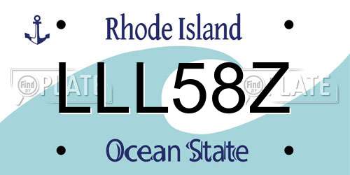 LLL58Z Rhode Island License Plate