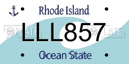 LLL857 Rhode Island License Plate