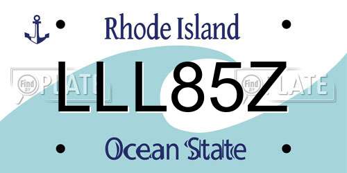 LLL85Z Rhode Island License Plate