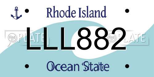 LLL882 Rhode Island License Plate