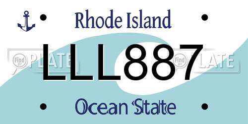 LLL887 Rhode Island License Plate