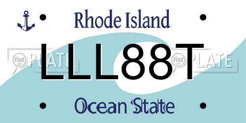 LLL88T Rhode Island License Plate