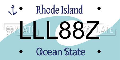 LLL88Z Rhode Island License Plate