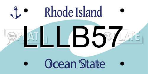 LLLB57 Rhode Island License Plate