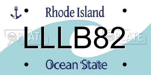 LLLB82 Rhode Island License Plate