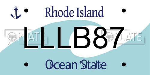 LLLB87 Rhode Island License Plate