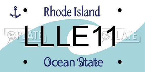 LLLE11 Rhode Island License Plate