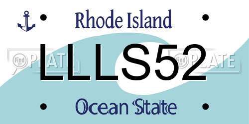 LLLS52 Rhode Island License Plate