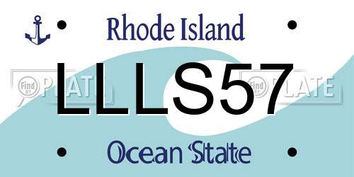 LLLS57 Rhode Island License Plate