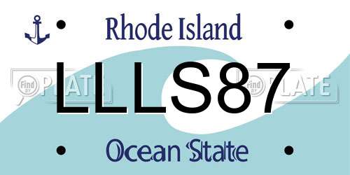 LLLS87 Rhode Island License Plate