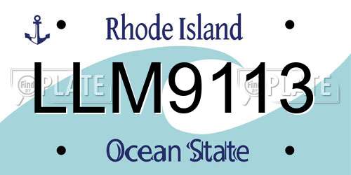 LLM9113 Rhode Island License Plate