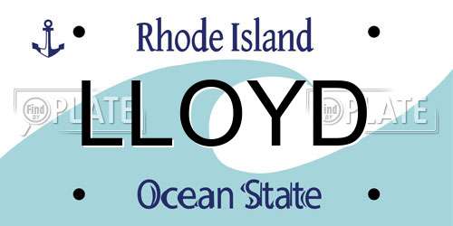 LLOYD Rhode Island License Plate