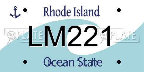LM221 Rhode Island License Plate