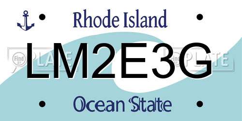 LM2E3G Rhode Island License Plate