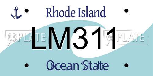 LM311 Rhode Island License Plate