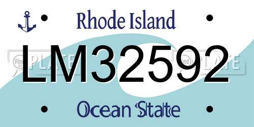 LM32592 Rhode Island License Plate